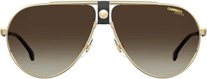 Carrera Unisex Pilot Sunglasses – Gold Frame, Brown Gradient Lenses, 63mm