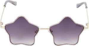 Guess Girls' Star-Shaped Sunglasses – Purple Gradient Lenses, UV Protection, Metal Frame (GF4012)