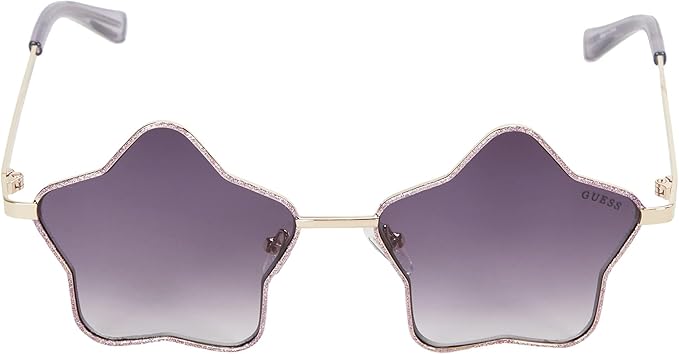 Guess Girls' Star-Shaped Sunglasses – Purple Gradient Lenses, UV Protection, Metal Frame (GF4012)