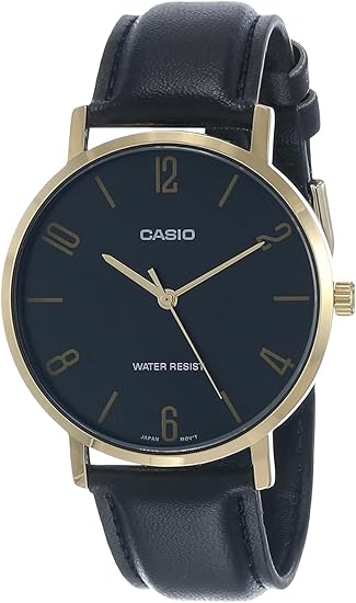 Reloj analógico clásico de cuero Casio para hombre – MTP-VT01GL-1B2UDF