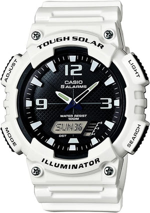 Men's Casio Analog-Digital White Watch, Model AQS810WC-7AV, White/Black