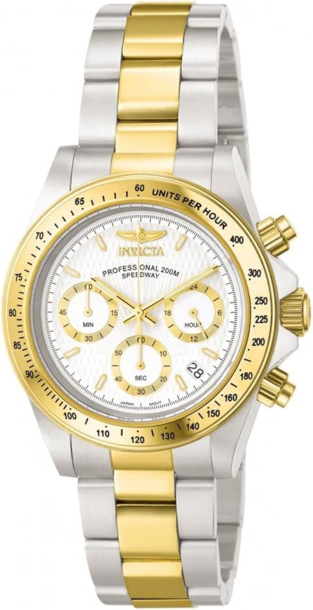 Invicta Speedway Chronograph Gold Watch for Men, 200M Water Resist (Model: 9212)