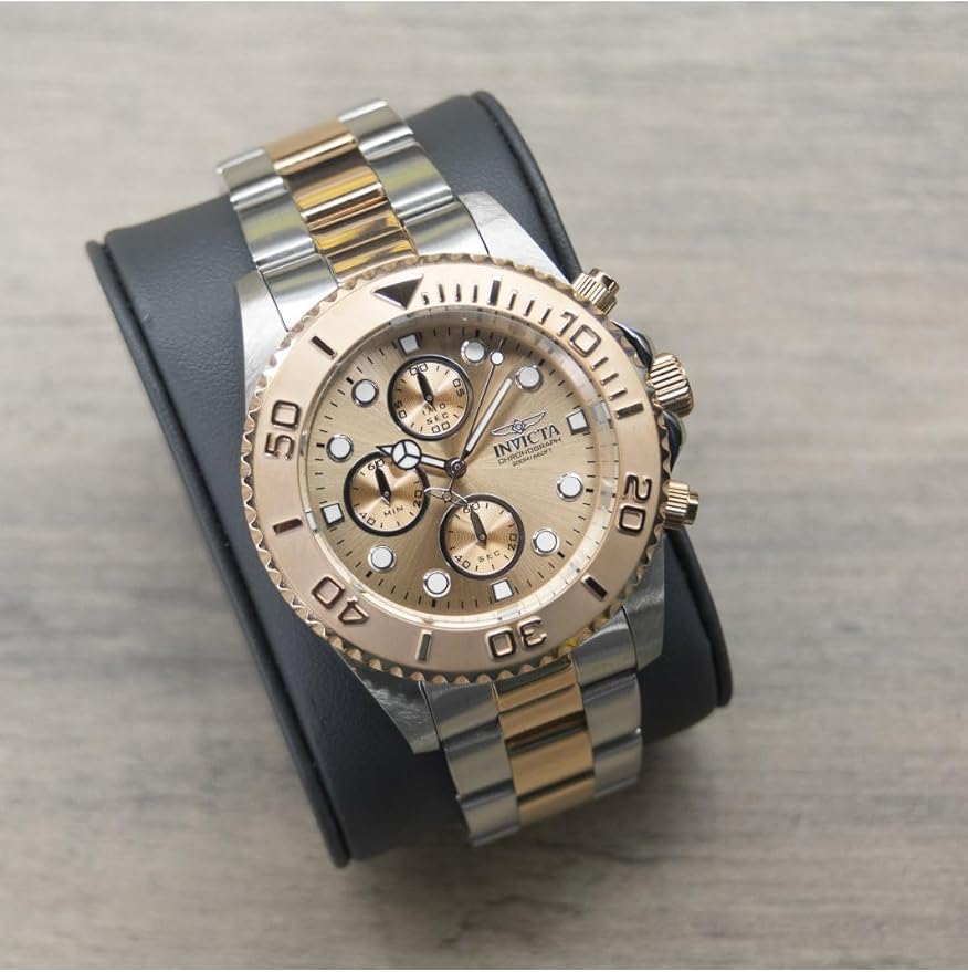 Invicta Pro Diver Chronograph Watch, Rose Gold, 200M WR