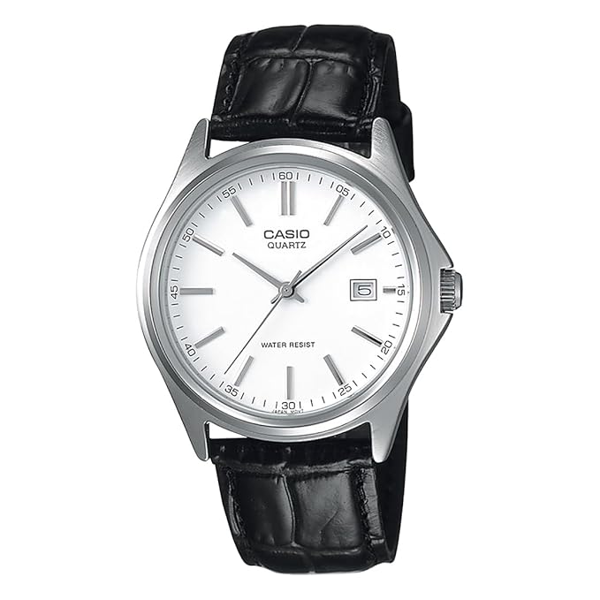 Casio White Dial Men's Watch | Leather Band Quartz Analog (MTP-1183E-7A)