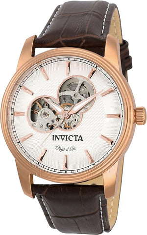 Invicta 22618 Objet d'Art Skeleton Automatic Watch | Brown/Rose Gold, 50M WR