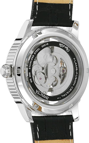 Invicta Men's Objet D Art Automatic Stainless Steel and Leather Casual Black Watch