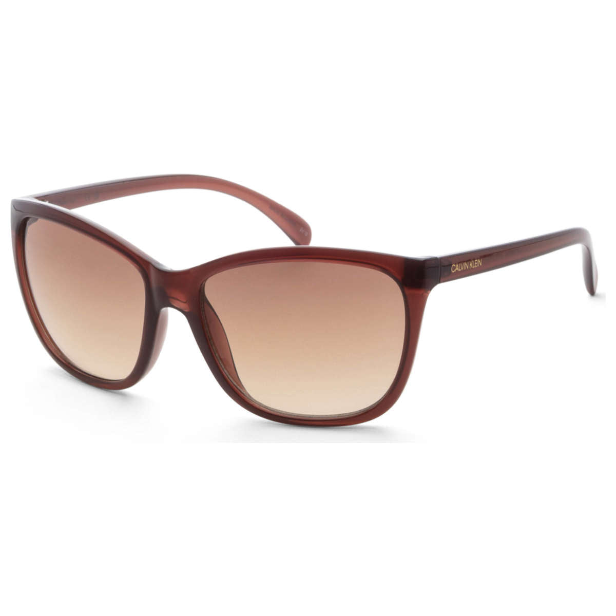 Calvin Klein 210 Women's Cat-Eye Sunglasses – Crystal Brown, Gradient UV Lenses