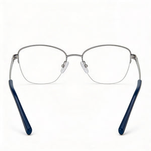 Adensco Ad 252 Round Eyeglasses Men — side view, Blue Metal temples