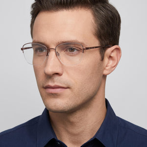 Adensco Ad 252 Rectangle Eyeglasses for Men — interior view, Polycarbonate demo lenses