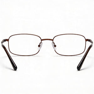 Adensco Rectangle Eyeglasses for Men — front view, Brown frame