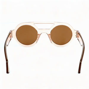 Adidas AOG001 Round Sunglasses Men — side view, Non-Polarized Brown lens