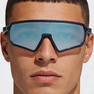 Adidas Contemporaneo Shield Sunglasses Men — side view, Non-Polarized Blue Mirrored lens