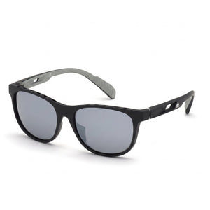 Adidas Contemporary Black Rectangle Sunglasses Unisex, smoke mirror lens