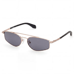 Adidas Gold Rectangle Sunglasses Unisex, Smoke lens