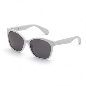Adidas Modern White Square Sunglasses for Women, Smoke Mirror lens