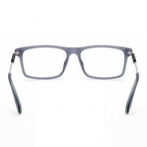 Adidas OR5032 Rectangle Eyeglasses Men — side view, Matte Blue Injected Ophthalmic temples