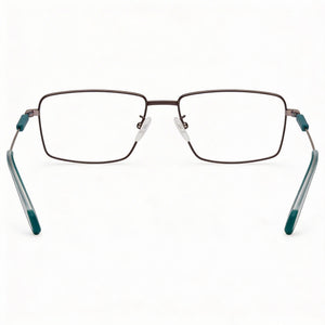 Adidas OR5040 Rectangle Eyeglasses Men — side view, Silver Metal temples