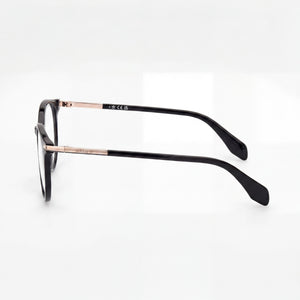 Adidas Or5073 Round Eyeglasses Men — side view, Black Plastic temples