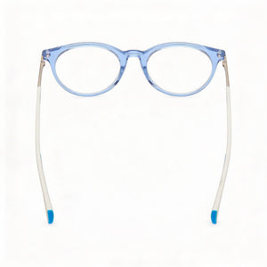 Adidas Or5073 Round Eyeglasses Unisex — side view, Blue Plastic temples