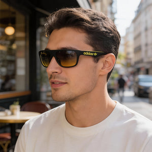 Adidas Originals Rectangle Sunglasses Men — side view, Non-Polarized Yellow Gradient lens