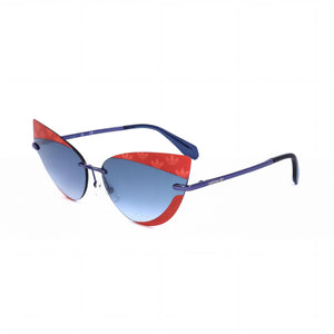 Adidas Originals Contemporary Blue Cat Eye Sunglasses for Women, Gradient Blue Mirror lens