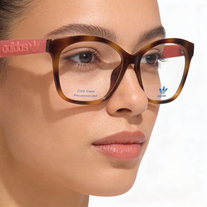 Adidas Originals Square Eyeglasses Women — side view, Havana Injected temples