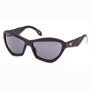 Adidas Originals OR0095 Black Rectangle Sunglasses Unisex, Smoke lens