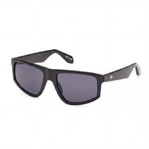 Adidas Originals Or0108 Black Rectangle Sunglasses Unisex, Clear lens
