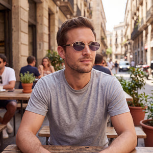 adidas Originals Or0123 Oval Sunglasses for Men — interior view, Polarized lens detail