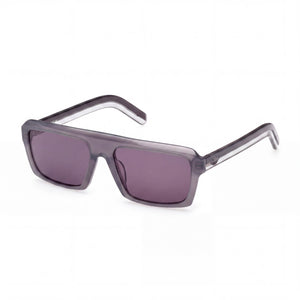 Adidas Originals OR0133 Gray Rectangle Sunglasses Unisex, Purple lens