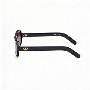 Adidas Originals Or0134 Rectangle Sunglasses Unisex — side view, Non-Polarized Black lens