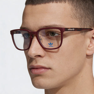 Adidas Originals Or5015-h Square Eyeglasses Men — side view, Red Plastic temples