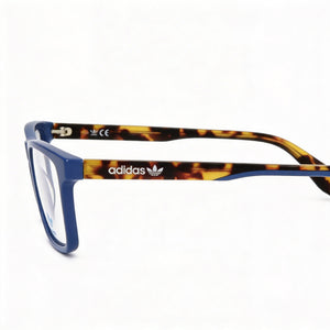 Adidas Originals OR5044 Rectangle Eyeglasses Men — side view, Blue Titanium Stainless Steel Acetate temples