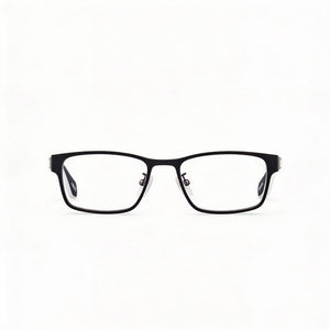 Adidas Originals OR5049 Rectangle Eyeglasses Men — side view, Matte Black Metal temples