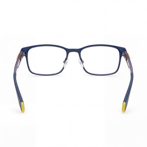 Adidas Originals OR5049 Rectangle Eyeglasses Men — side view, Matte Blue Metal temples