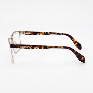 adidas Originals Or5061 Rectangle Eyeglasses Unisex — side view, Black Metal temples