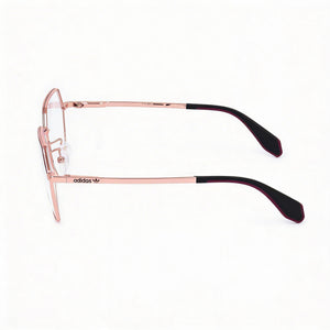 Adidas Originals OR5063 Square Eyeglasses Women — side view, Gold Metal temples