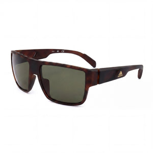 Adidas SP0006 Havana Rectangle Sunglasses for Men, Green lens