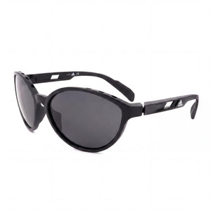 Adidas Sp0012 Shiny Black Cat Eye Sunglasses for Women, Gray lens