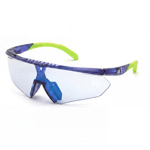 Adidas SP0027 91X Matte Blue Shield Sunglasses for Unisex, Blue Mirror lens