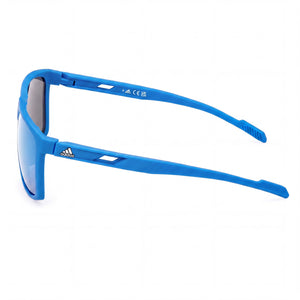 Adidas SP0067 Rectangle Sunglasses Men — side view, Non-Polarized Blue Mirror lens