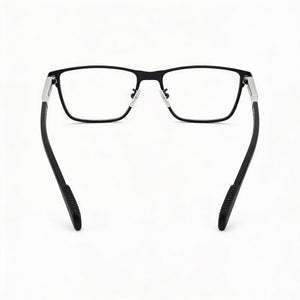 Adidas Sp5021 Square Eyeglasses Men — side view, Matte Black Metal temples