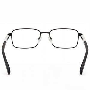 Adidas Sp5025 Rectangle Eyeglasses Men — side view, Matte Black Metal temples