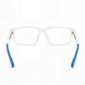 Adidas Sp5033 Rectangle Eyeglasses Men — side view, White Injected temples