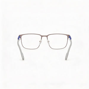 Adidas SP5074 Rectangle Eyeglasses Unisex — side view, Gray Metal temples