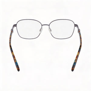 Anne Klein Ak5103 Rectangle Eyeglasses Men — side view, Silver Metal temples