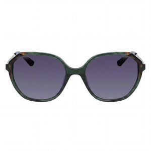 Anne Klein AK7075 Round Sunglasses for Women — front view, Plastic frame