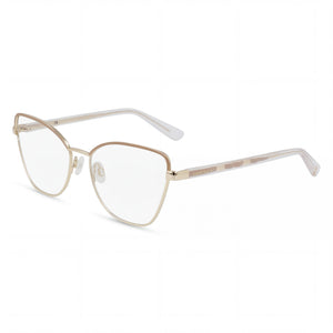 Anne Klein Gold Cat Eye Eyeglasses for Women, Clear demo lenses