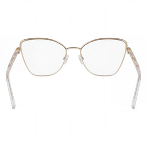 Anne Klein Cat Eye Eyeglasses Women — side view, Gold temples
