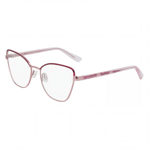 Anne Klein Pink Cat Eye Eyeglasses for Women, clear demo lenses